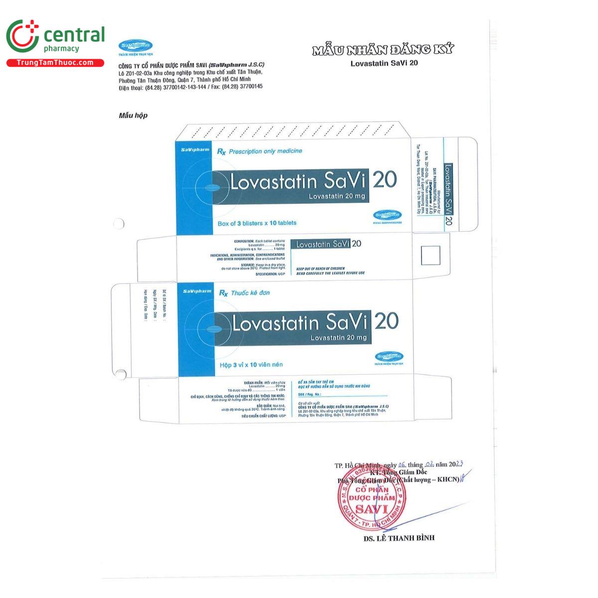 thuoc lovastatin savi 20 2 H2632 thuoc lovastatin savi 20 2 H2632