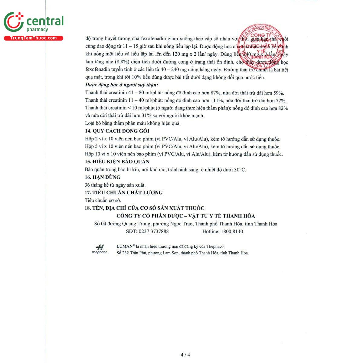 thuoc luman fexo 60mg 7 K4271 thuoc luman fexo 60mg 7 K4271