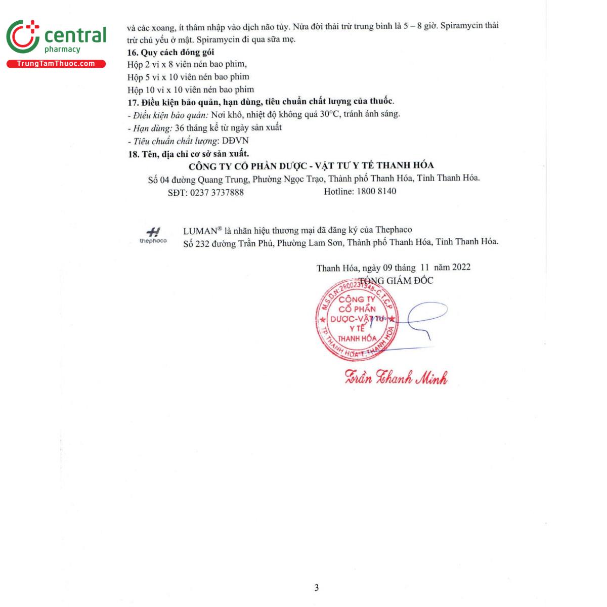 thuoc luman spira 15m 6 P6763 thuoc luman spira 15m 6 P6763