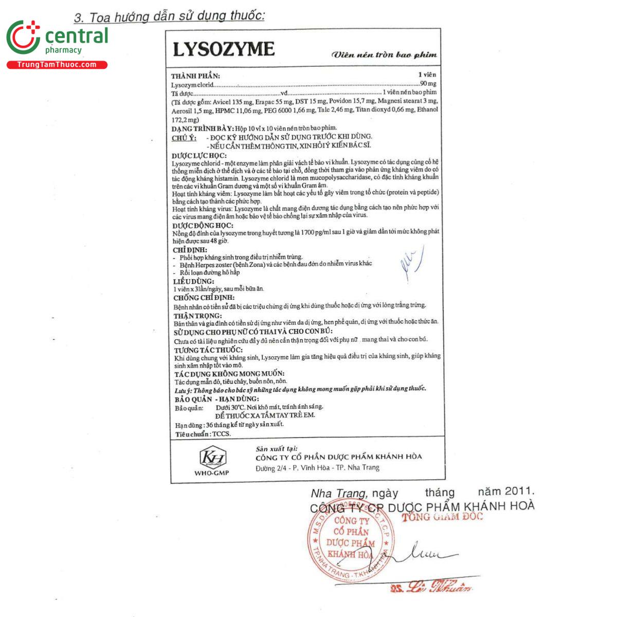 thuoc lysozyme 90mg khapharco 3 J3073 thuoc lysozyme 90mg khapharco 3 J3073