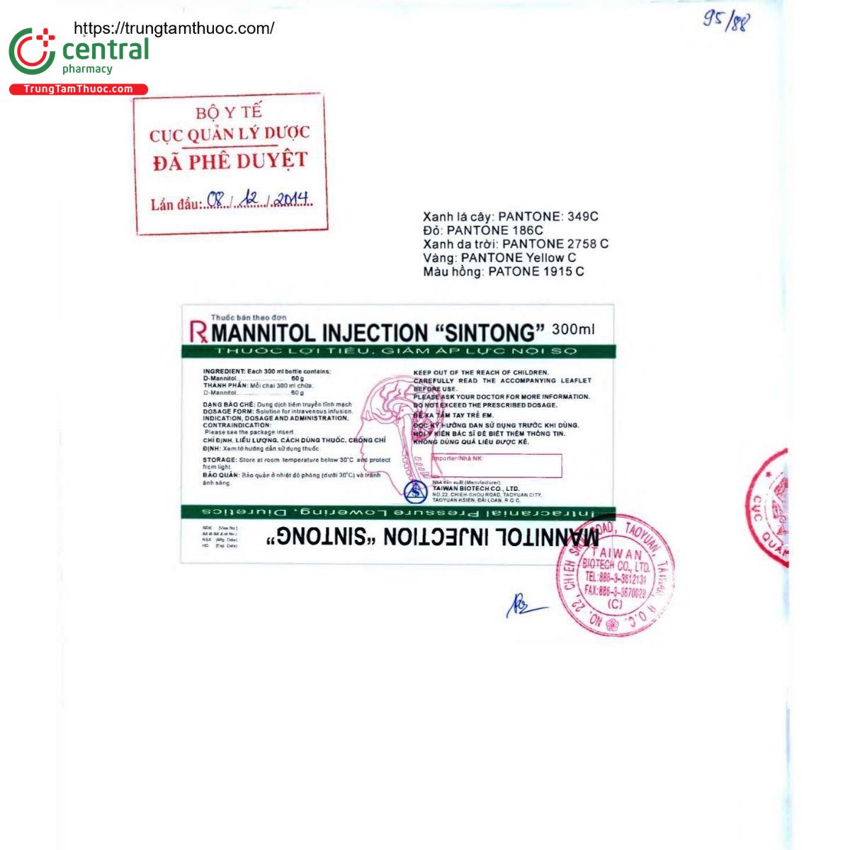 thuoc mannitol injection sintong 2 U8456 thuoc mannitol injection sintong 2 U8456