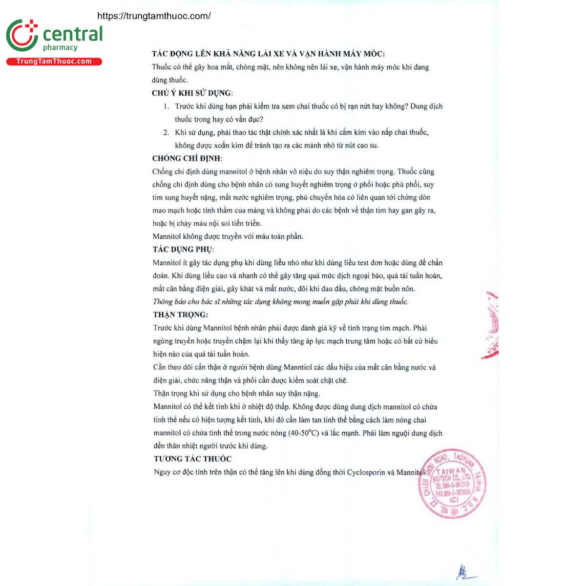 thuoc mannitol injection sintong 4 H2183 thuoc mannitol injection sintong 4 H2183