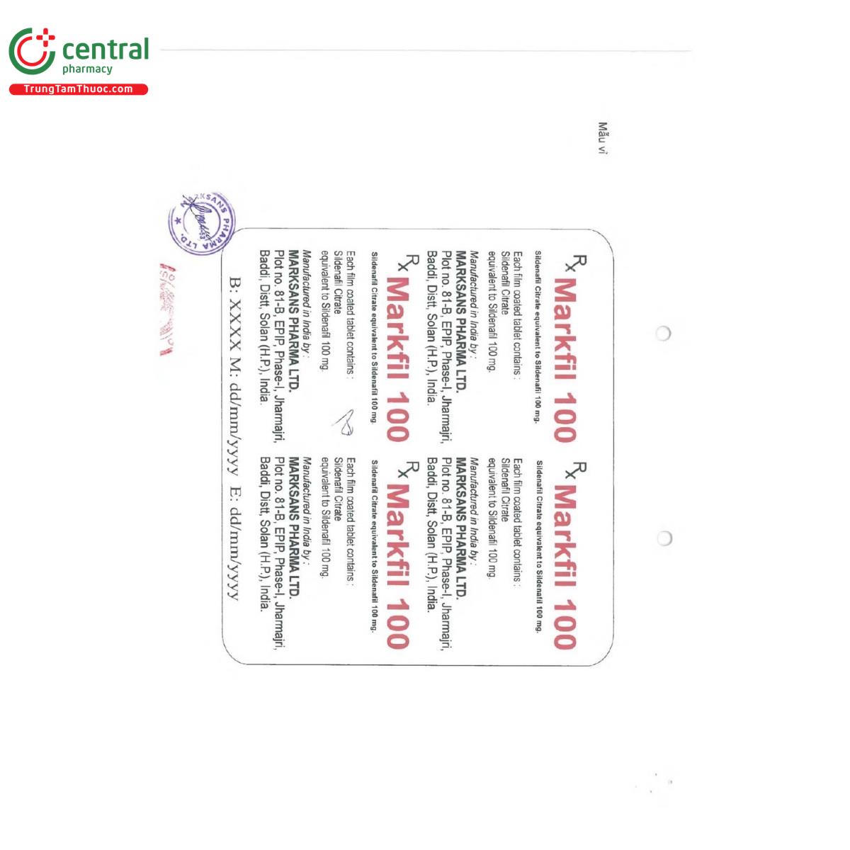 thuoc markfil 100 3 B0036 thuoc markfil 100 3 B0036