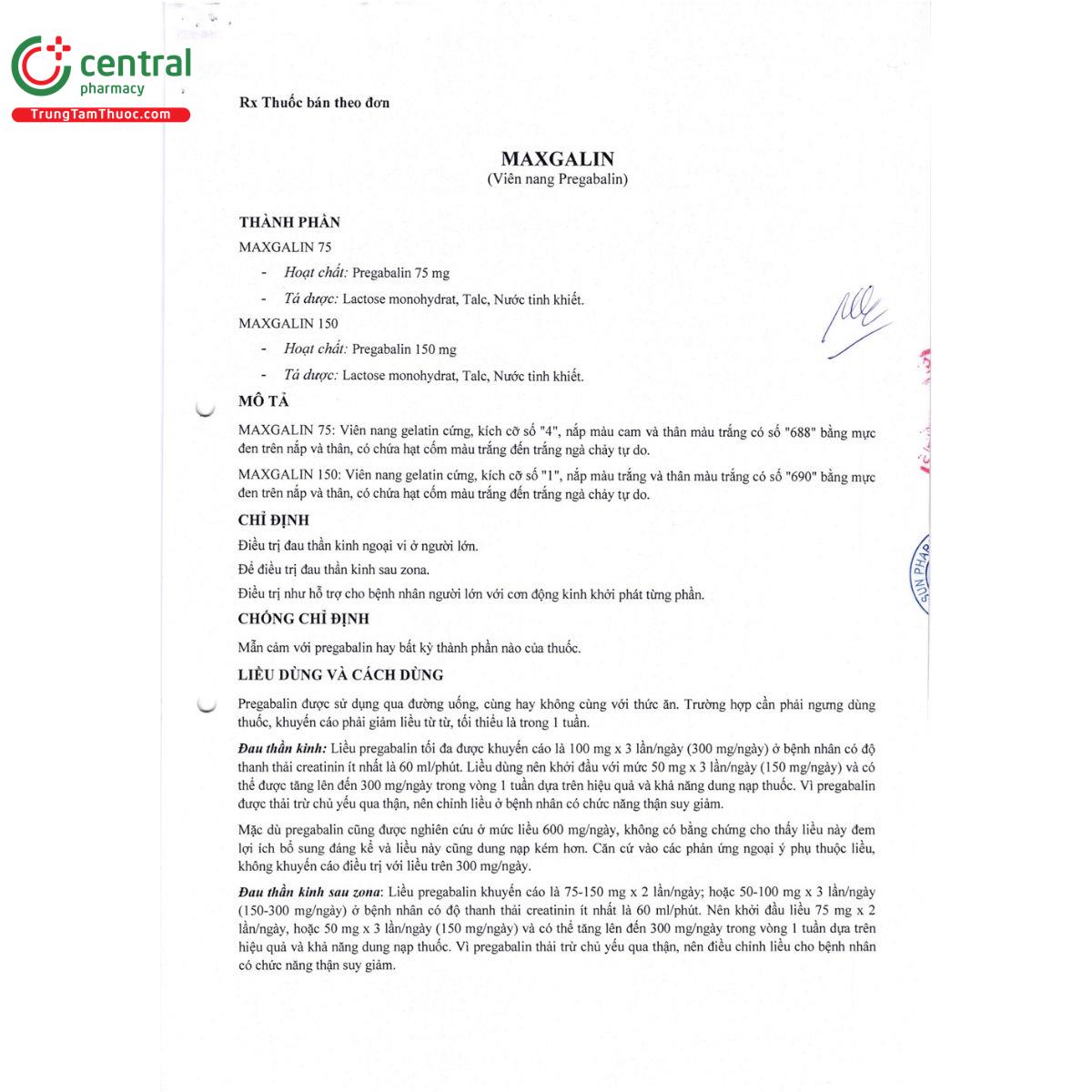 thuoc maxgalin 75 4 H3472 thuoc maxgalin 75 4 H3472