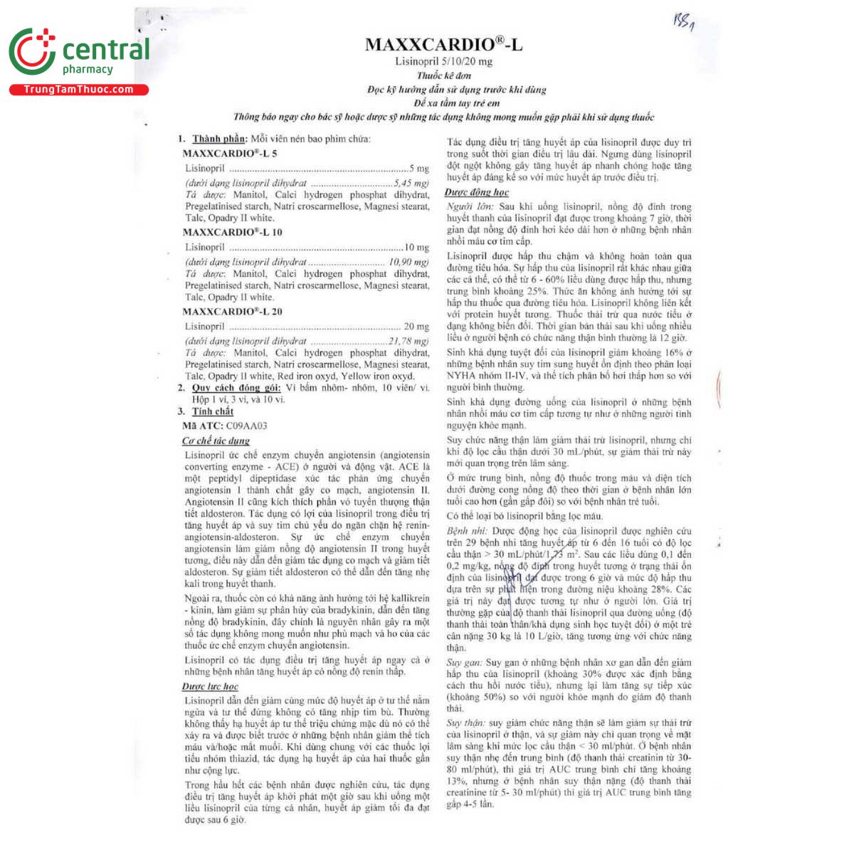 thuoc maxxcardio l 10 4 B0786 thuoc maxxcardio l 10 4 B0786