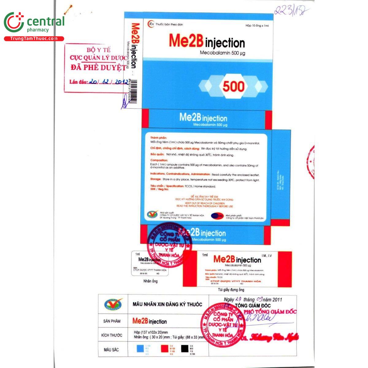 thuoc me2b injection 500mcg ml 2 R7804 thuoc me2b injection 500mcg ml 2 R7804