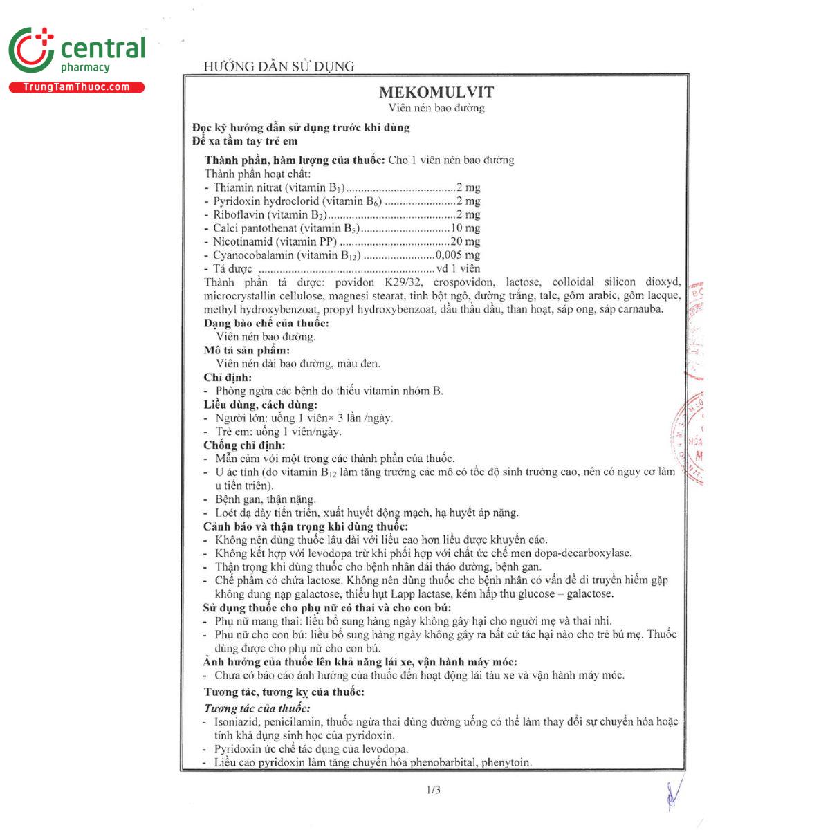thuoc mekomulvit 3 O5382 thuoc mekomulvit 3 O5382