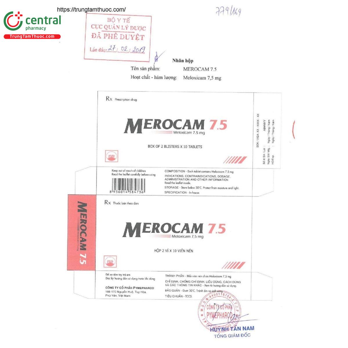 thuoc merocam 7 5 mg 2 O6302 thuoc merocam 7 5 mg 2 O6302