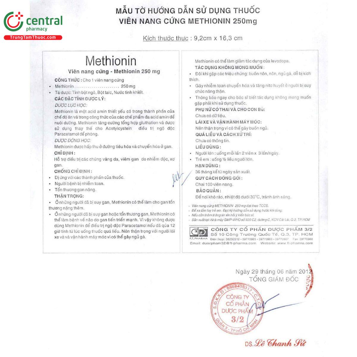 thuoc methionin 250mg ft pharma 12 T7665 thuoc methionin 250mg ft pharma 12 T7665