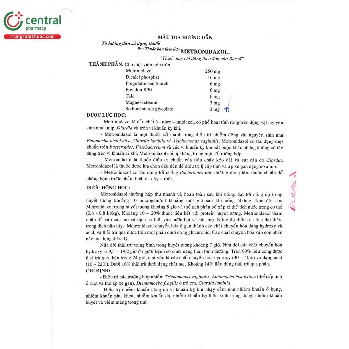 thuoc metronidazol 250mg duoc minh hai 3 K4517 thuoc metronidazol 250mg duoc minh hai 3 K4517