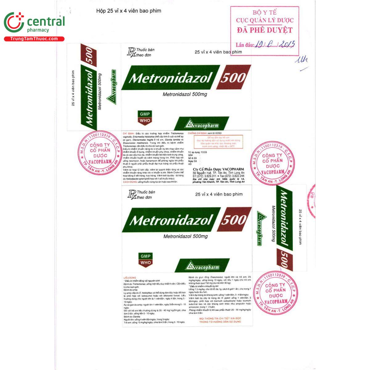 thuoc metronidazol 500mg vacopharm 9 O5526