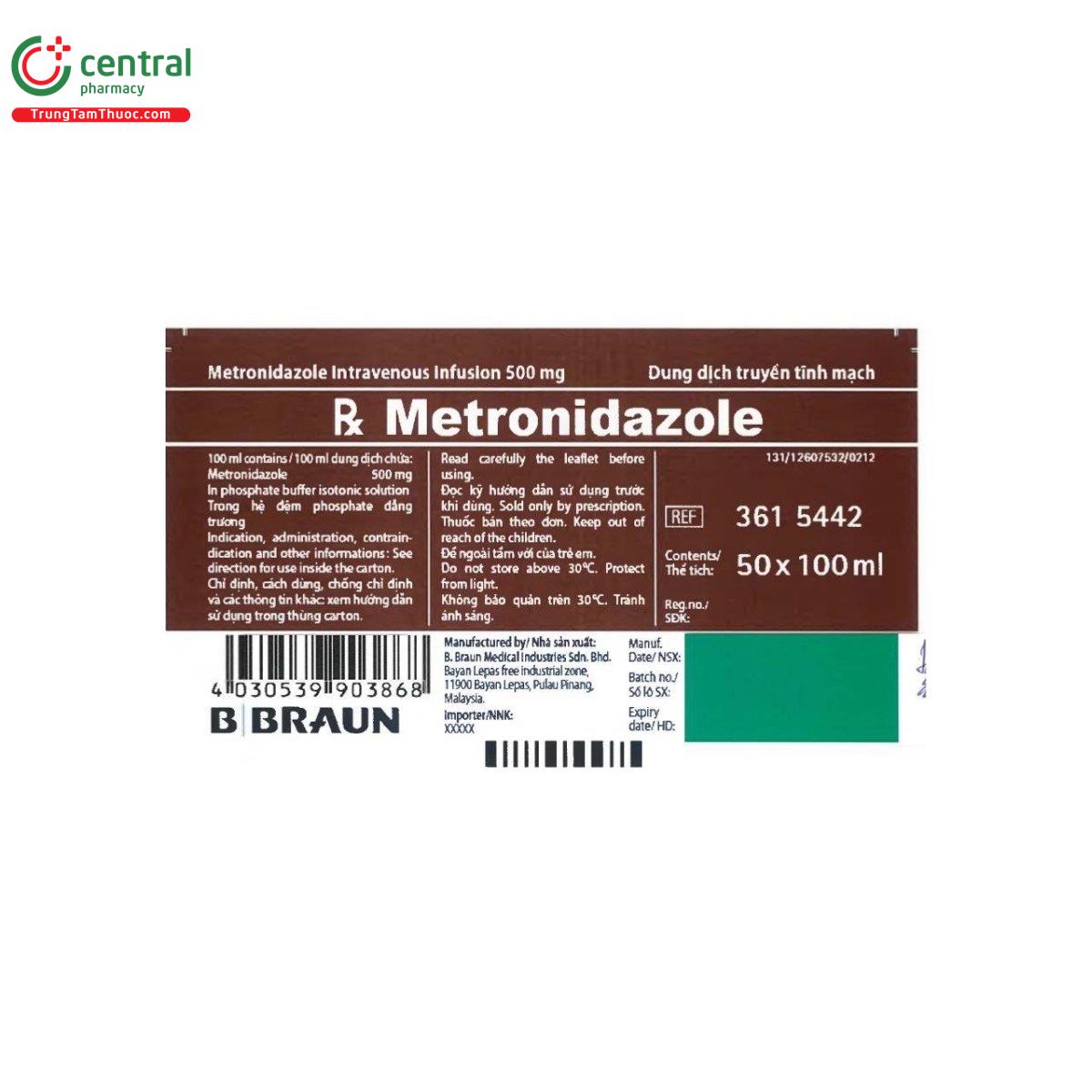 thuoc metronidazole 500mg b braun 1 E1348 thuoc metronidazole 500mg b braun 1 E1348