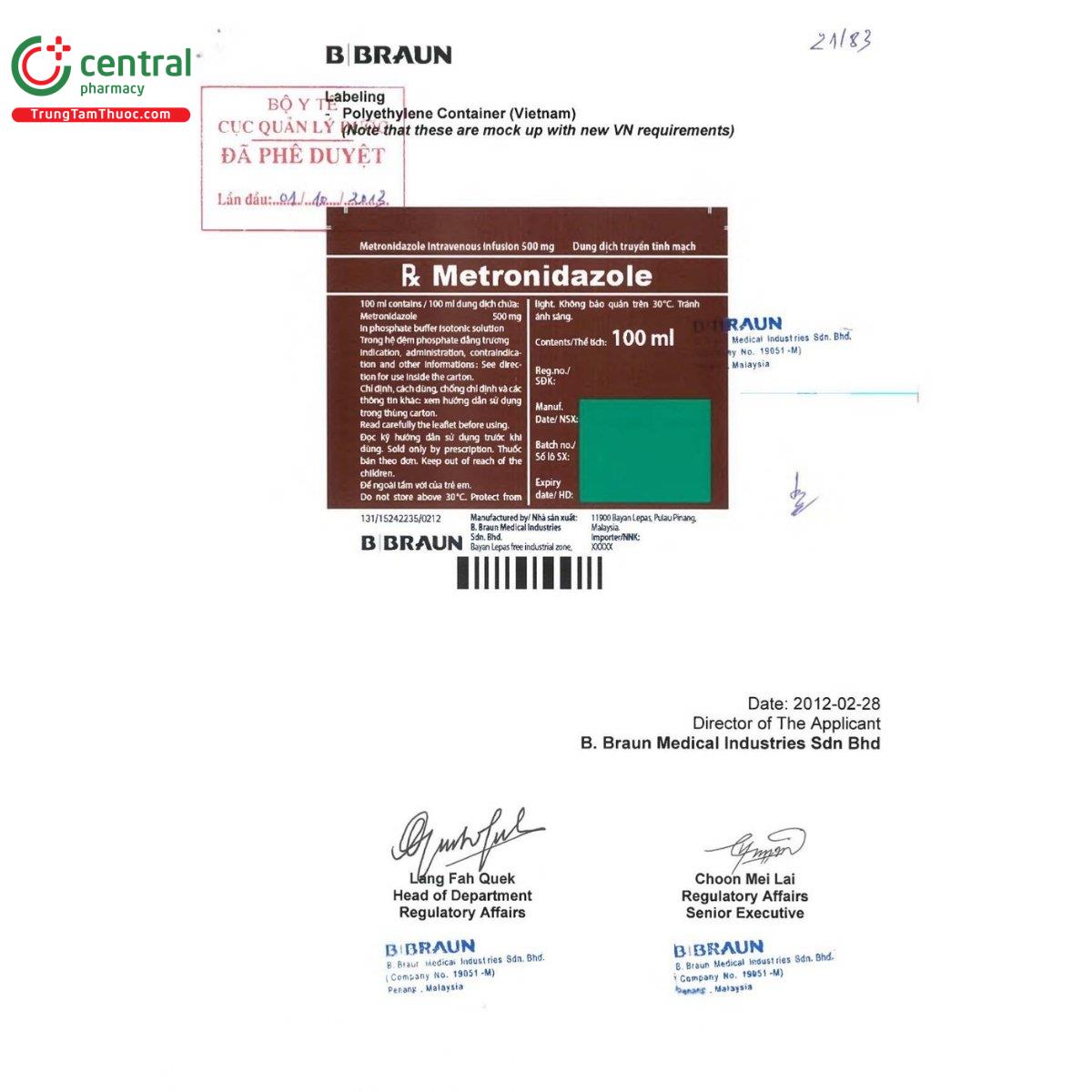 thuoc metronidazole 500mg b braun 2 L4075 thuoc metronidazole 500mg b braun 2 L4075