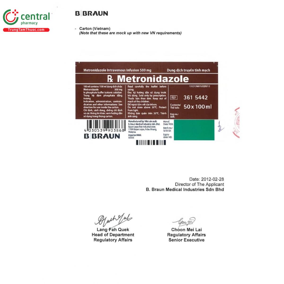 thuoc metronidazole 500mg b braun 3 V8260 thuoc metronidazole 500mg b braun 3 V8260