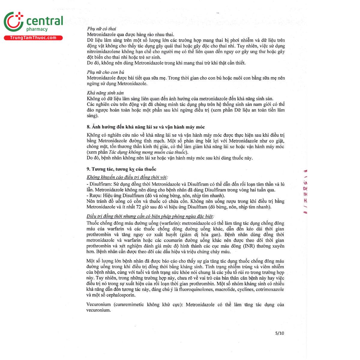 thuoc metronidazole panpharma 500 mg 8 I3474