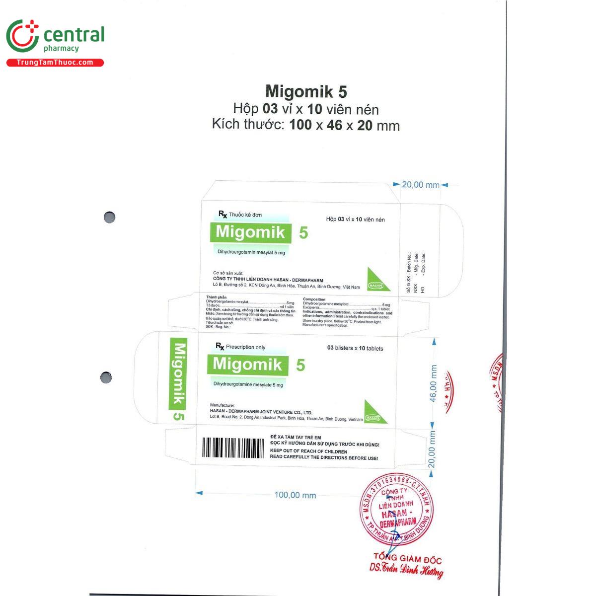 thuoc migomik 5mg 3 T8843 thuoc migomik 5mg 3 T8843