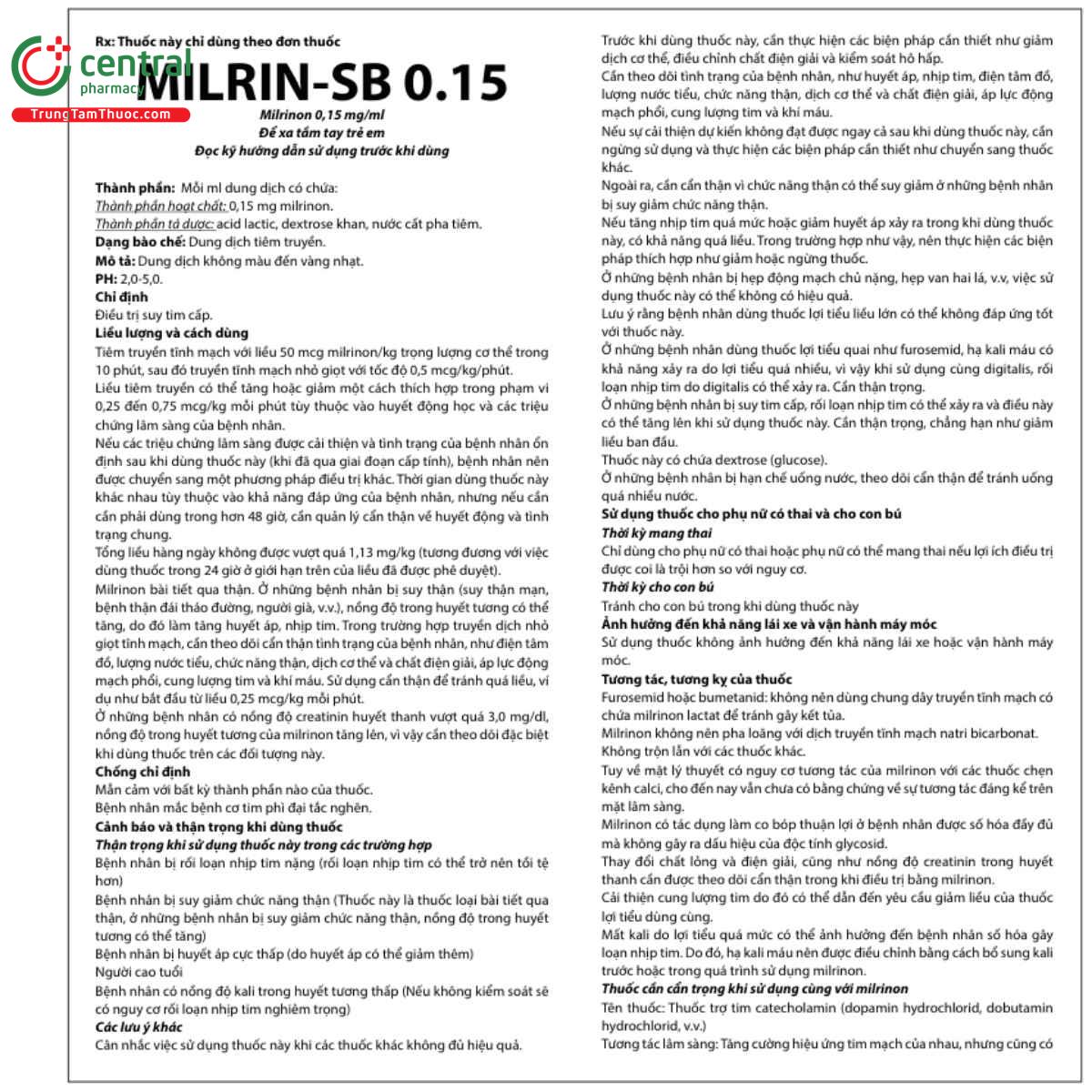 thuoc milrin sb 0 15 5 A0530 thuoc milrin sb 0 15 5 A0530