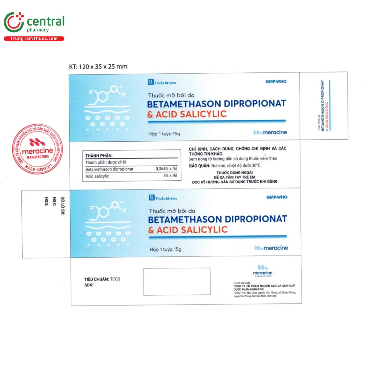 thuoc mo boi da betamethason dipropionat acid salicylic 3 A0045