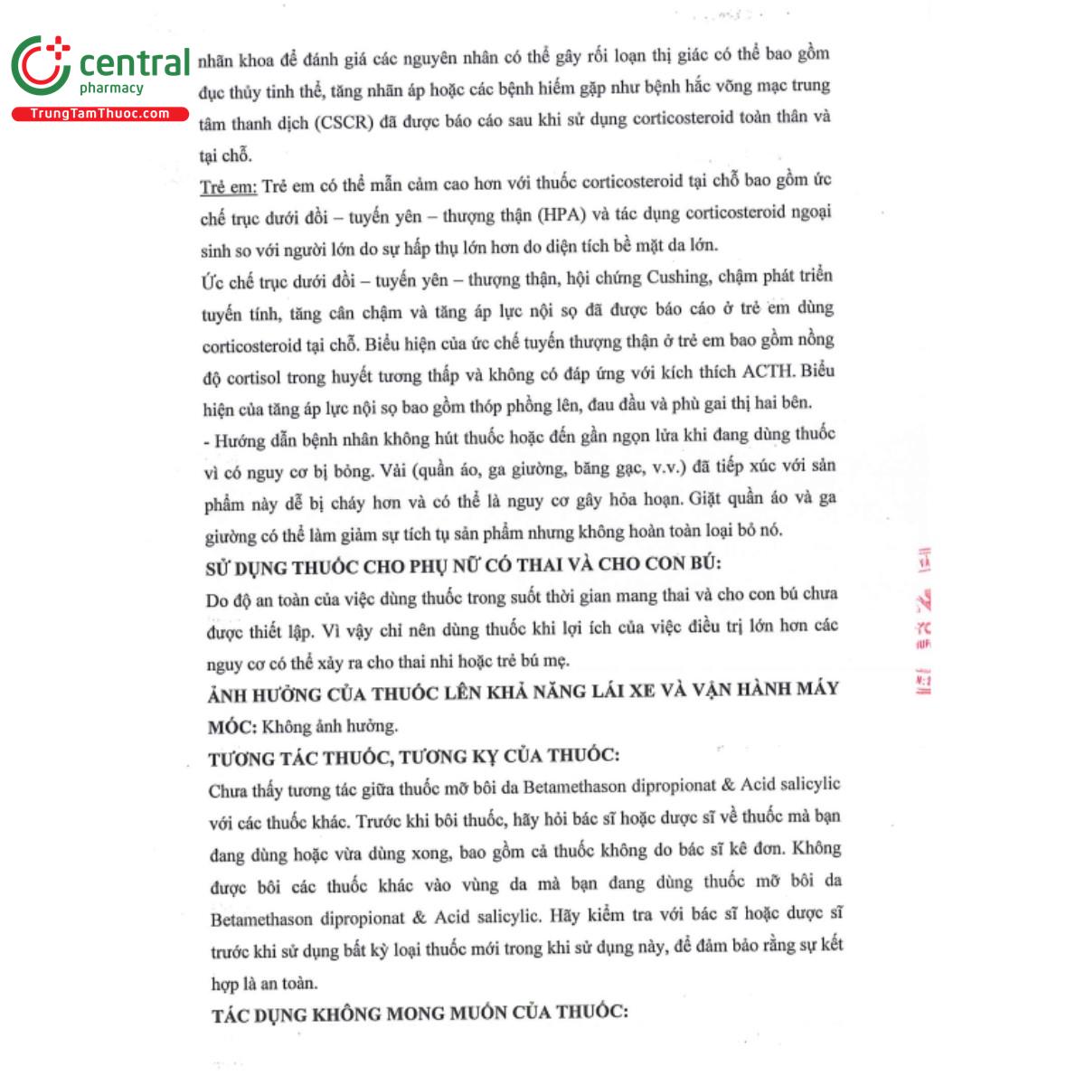 thuoc mo boi da betamethason dipropionat acid salicylic 6 V8376