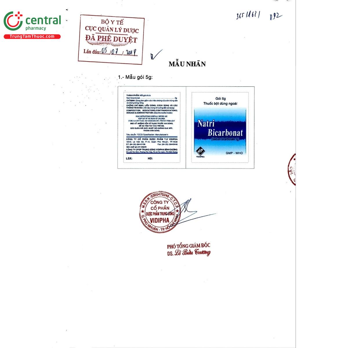 thuoc natri bicarbonat 5g vidipha 4 E1365 thuoc natri bicarbonat 5g vidipha 4 E1365
