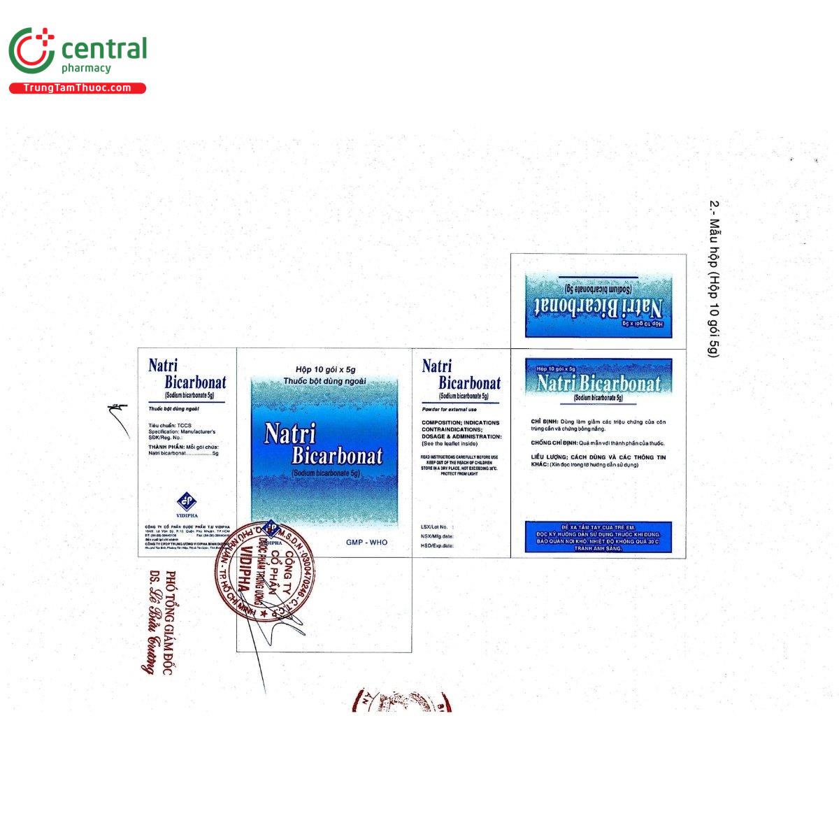 thuoc natri bicarbonat 5g vidipha 5 B0286 thuoc natri bicarbonat 5g vidipha 5 B0286