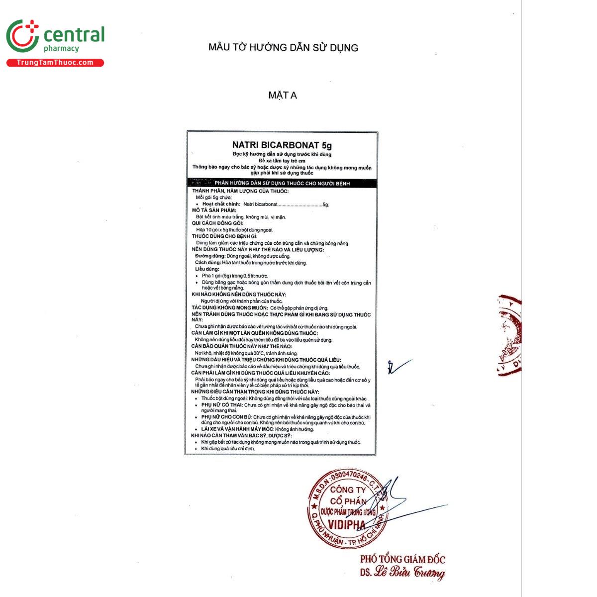 thuoc natri bicarbonat 5g vidipha 6 I3835 thuoc natri bicarbonat 5g vidipha 6 I3835