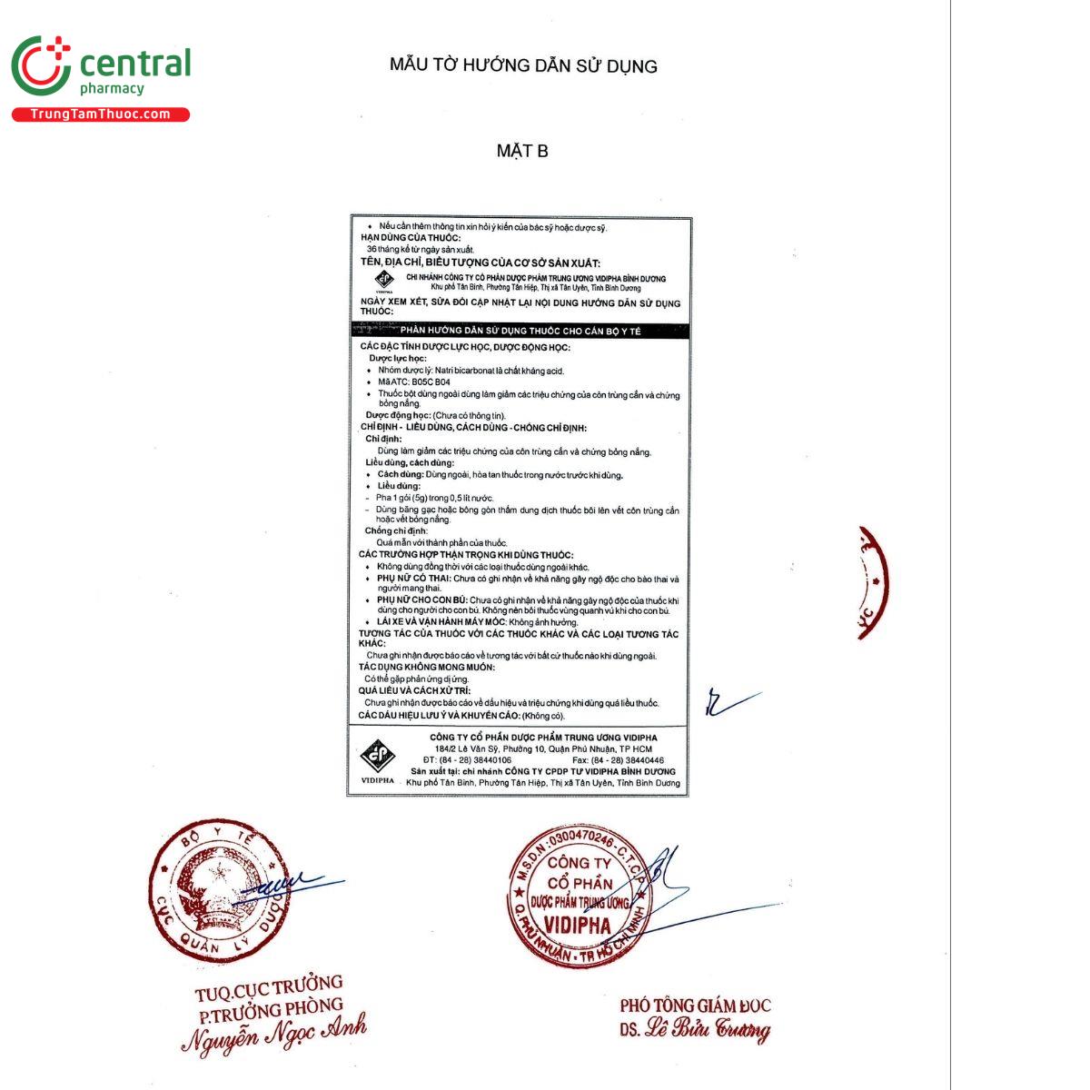 thuoc natri bicarbonat 5g vidipha 7 L4418 thuoc natri bicarbonat 5g vidipha 7 L4418