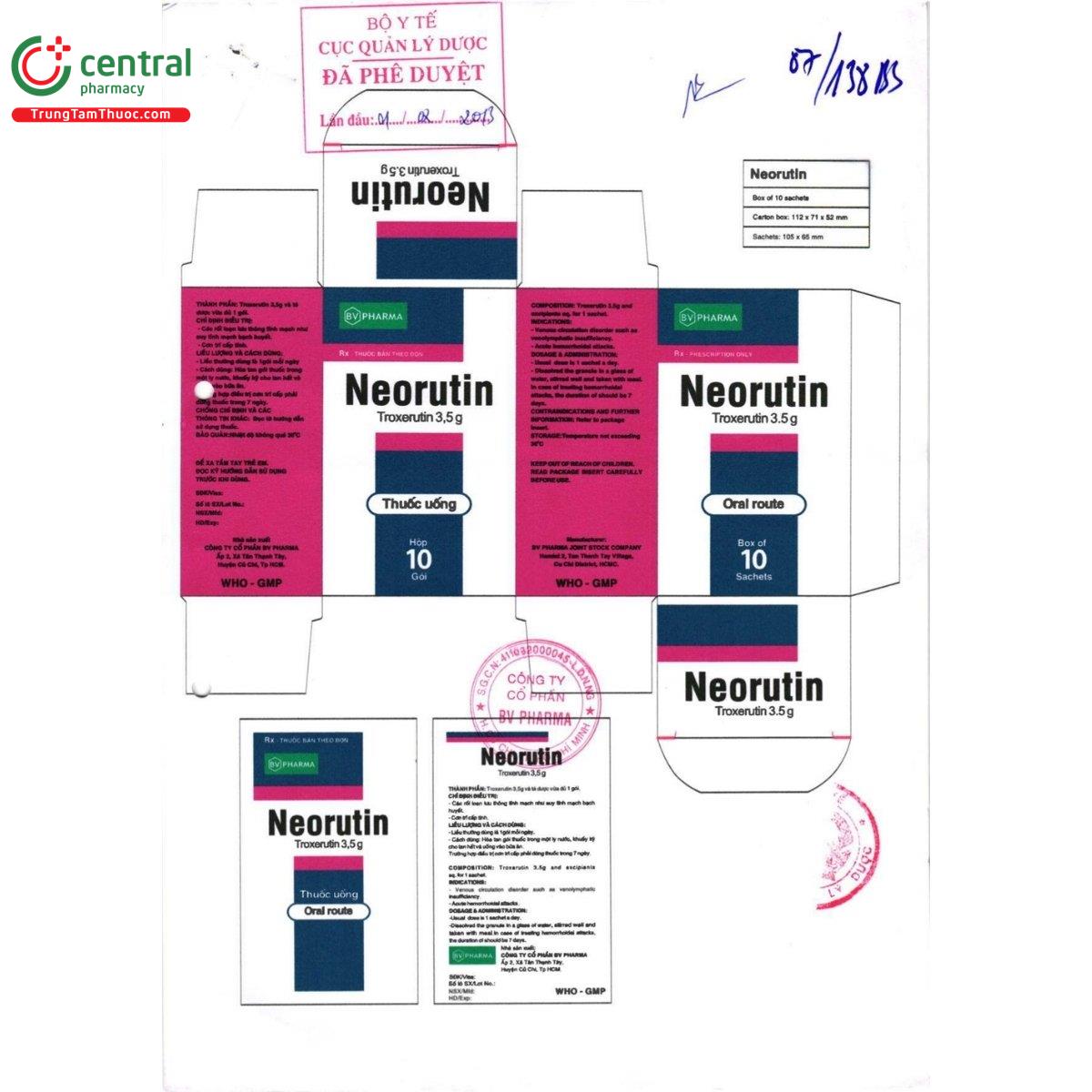 thuoc neorutin 3 5g 3 A0565 thuoc neorutin 3 5g 3 A0565