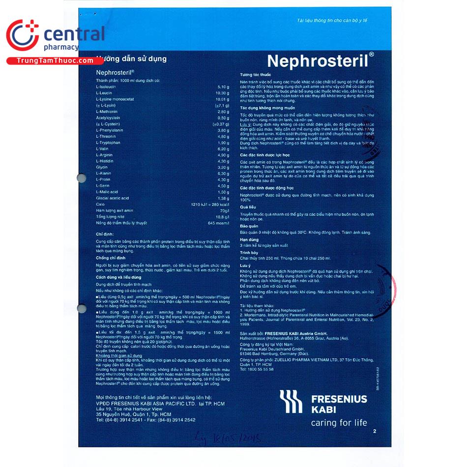thuoc nephrosteril hdsd 2 L4854