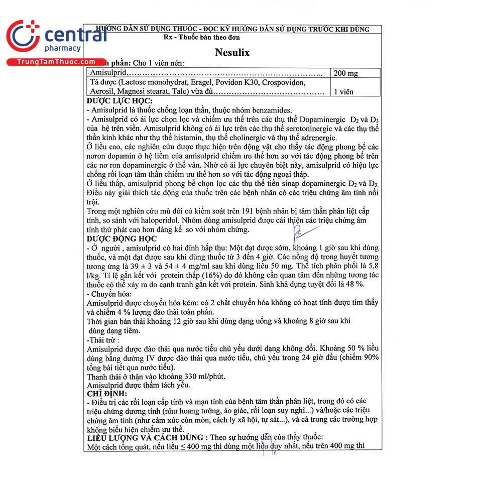 thuoc nesulix 200mg hdsd 2 B0650