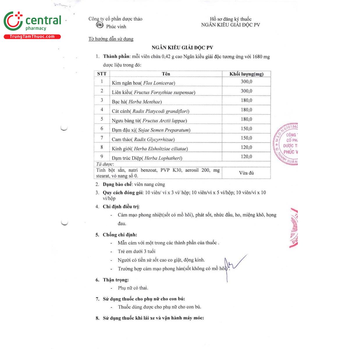 thuoc ngan kieu giai doc pv 6 B0832 thuoc ngan kieu giai doc pv 6 B0832