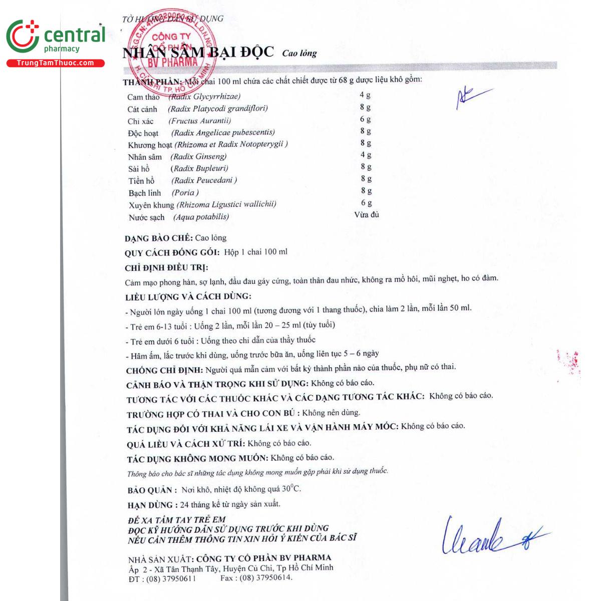 thuoc nhan sam bai doc bv pharma 4 D1148 thuoc nhan sam bai doc bv pharma 4 D1148