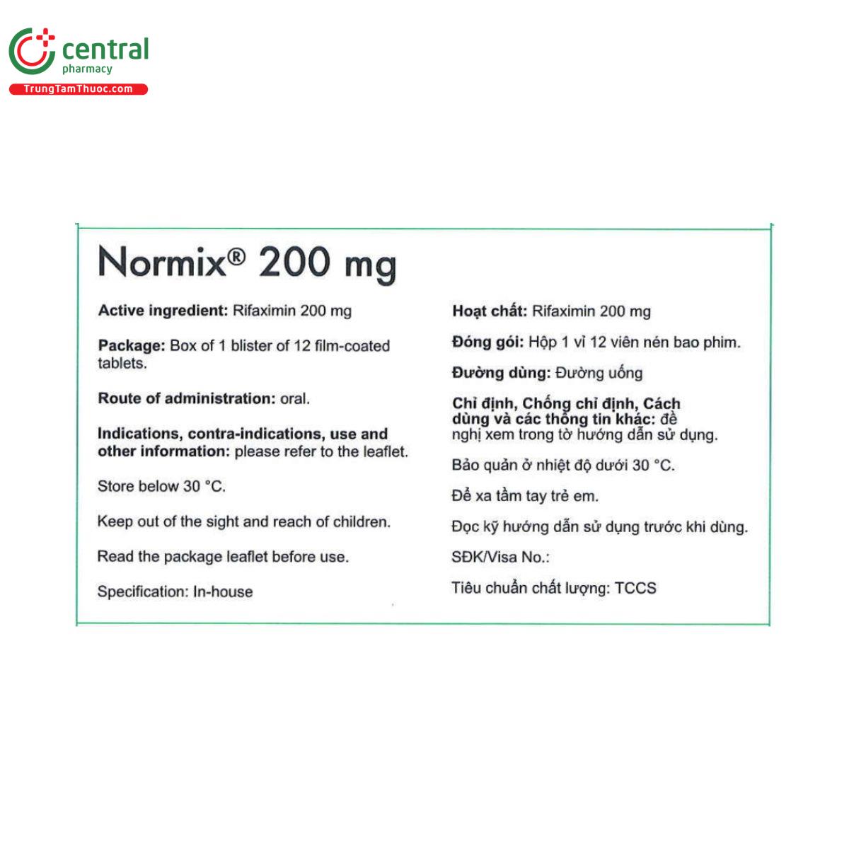 thuoc normix 200 mg 2 D1518 thuoc normix 200 mg 2 D1518