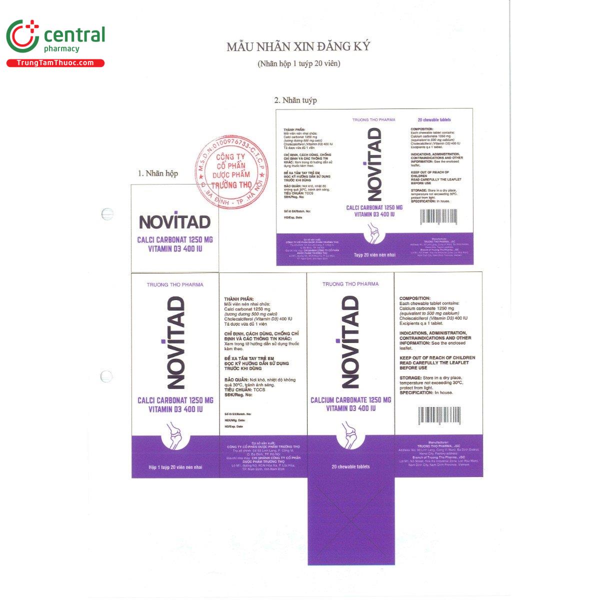thuoc novitad 1250mg 400iu 1 Q6700