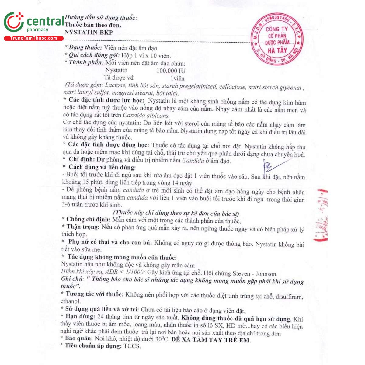 thuoc nystatin bkp 100000iu 3 T7448 thuoc nystatin bkp 100000iu 3 T7448