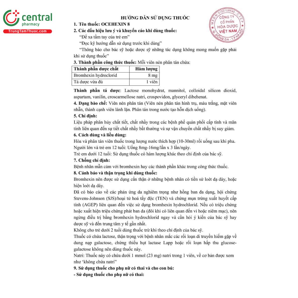 thuoc ocehexin 8mg 4 B0873