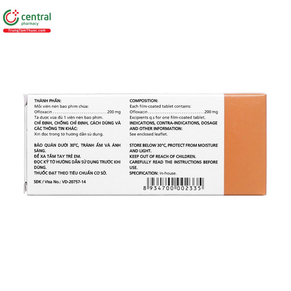 thuoc ofloxacin 200mg imexpharm 5 O5281
