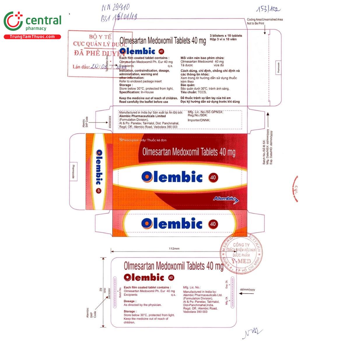 thuoc olembic 40 2 N5772 thuoc olembic 40 2 N5772