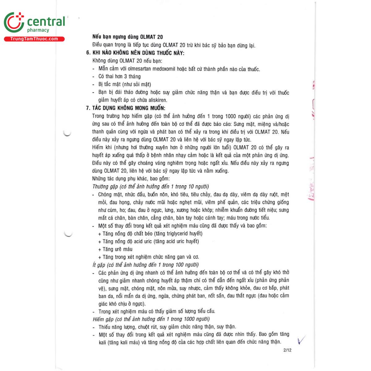 thuoc olmat 20 4 G2766 thuoc olmat 20 4 G2766