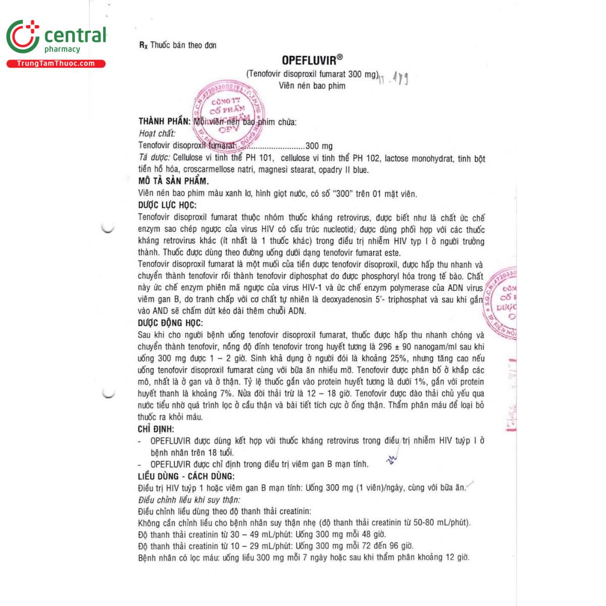 thuoc opefluvir 300mg 5 M5520 thuoc opefluvir 300mg 5 M5520