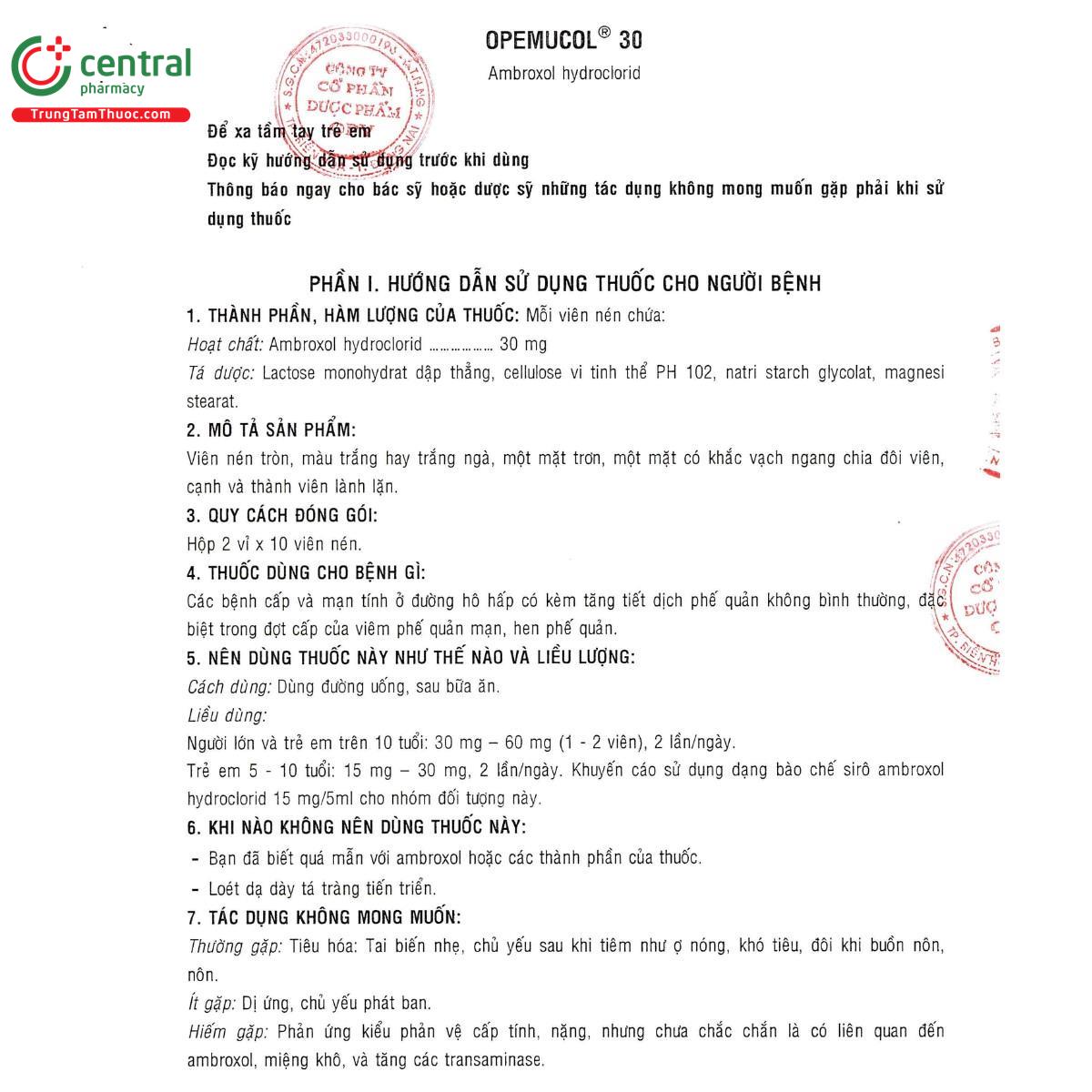 thuoc opemucol 30 3 E1216 thuoc opemucol 30 3 E1216