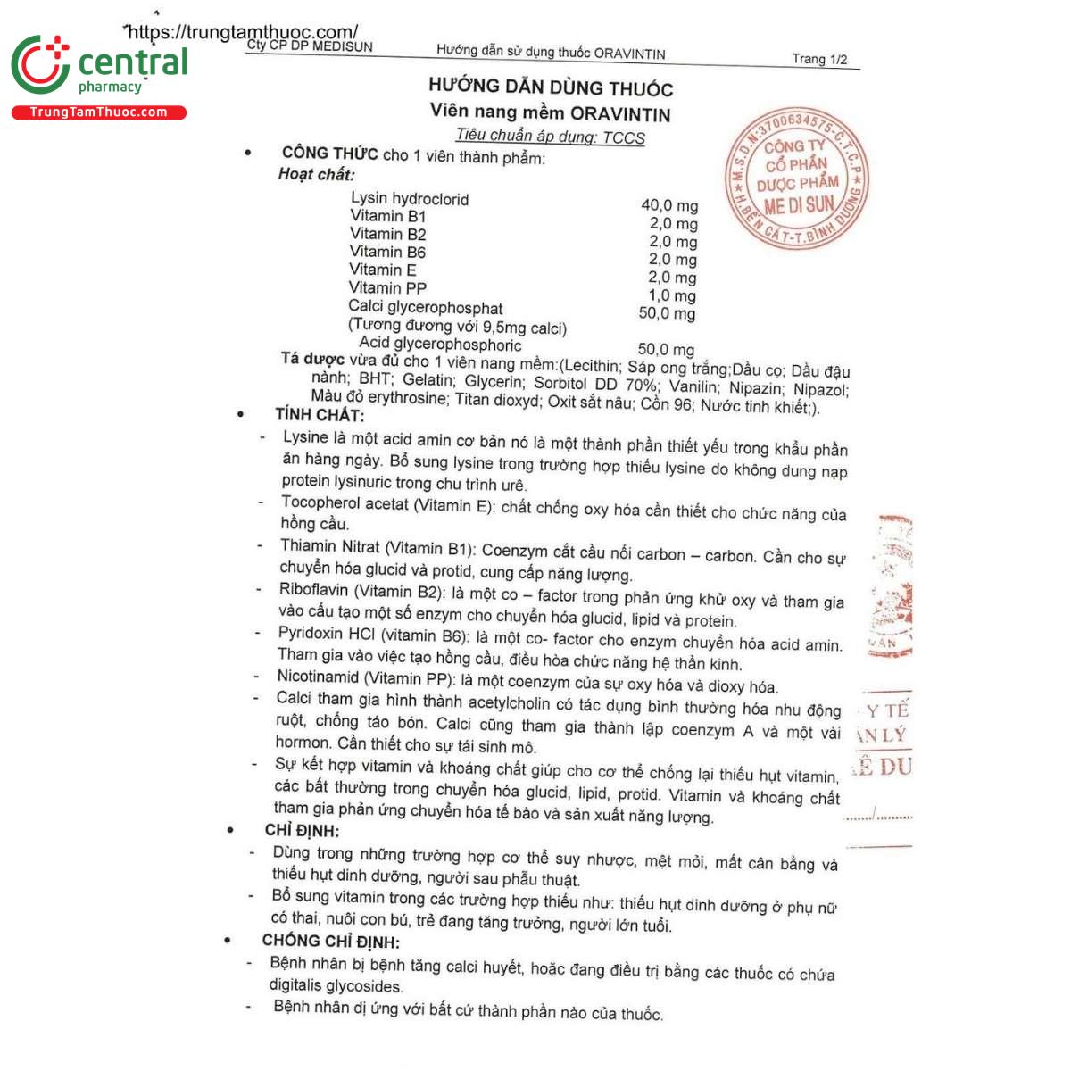 thuoc oravintin 3 A0085