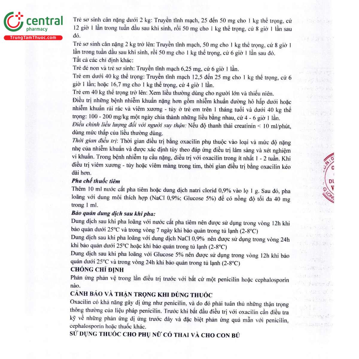 thuoc oxacilline panpharma 1g 7 M5663 thuoc oxacilline panpharma 1g 7 M5663
