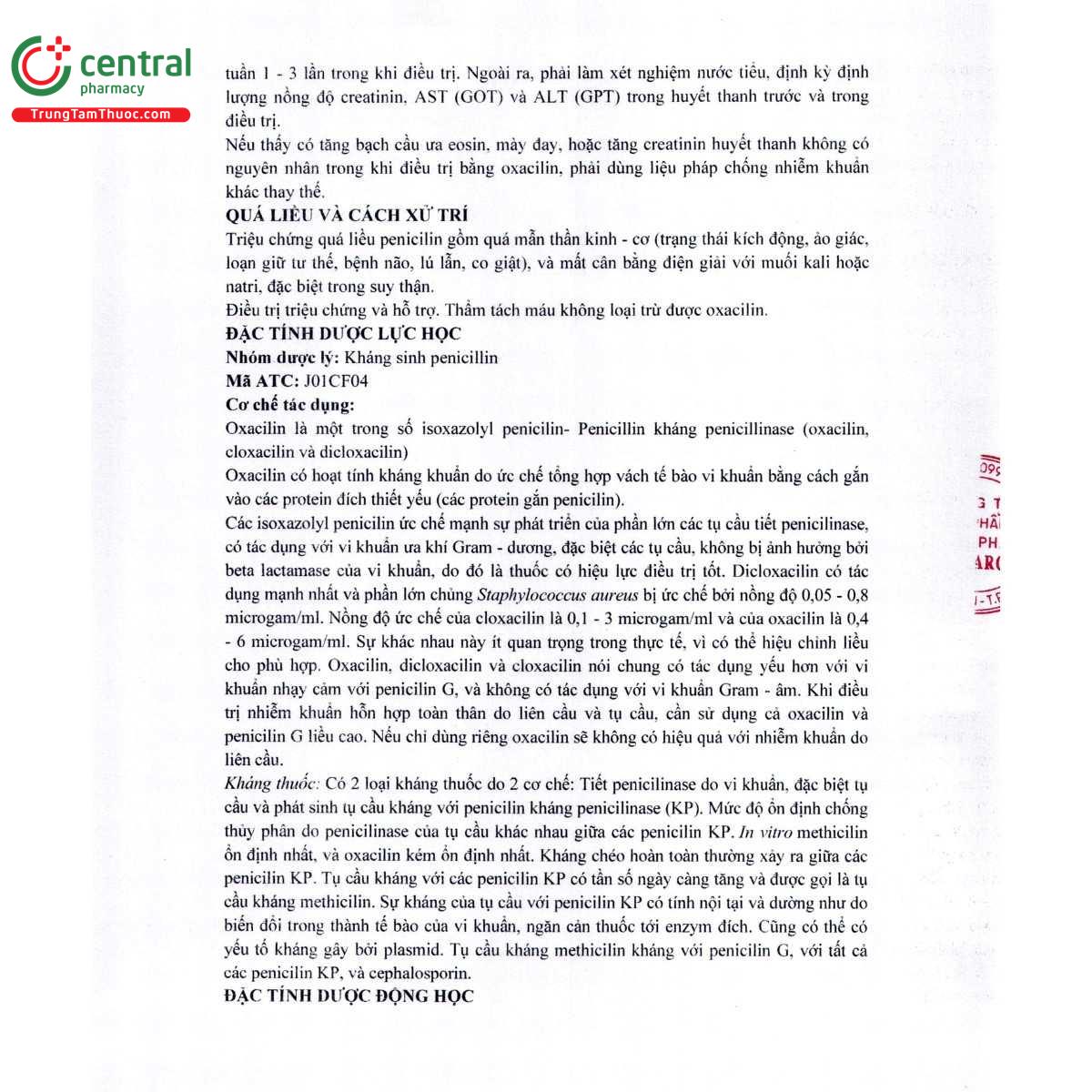 thuoc oxacilline panpharma 1g 9 E1046 thuoc oxacilline panpharma 1g 9 E1046