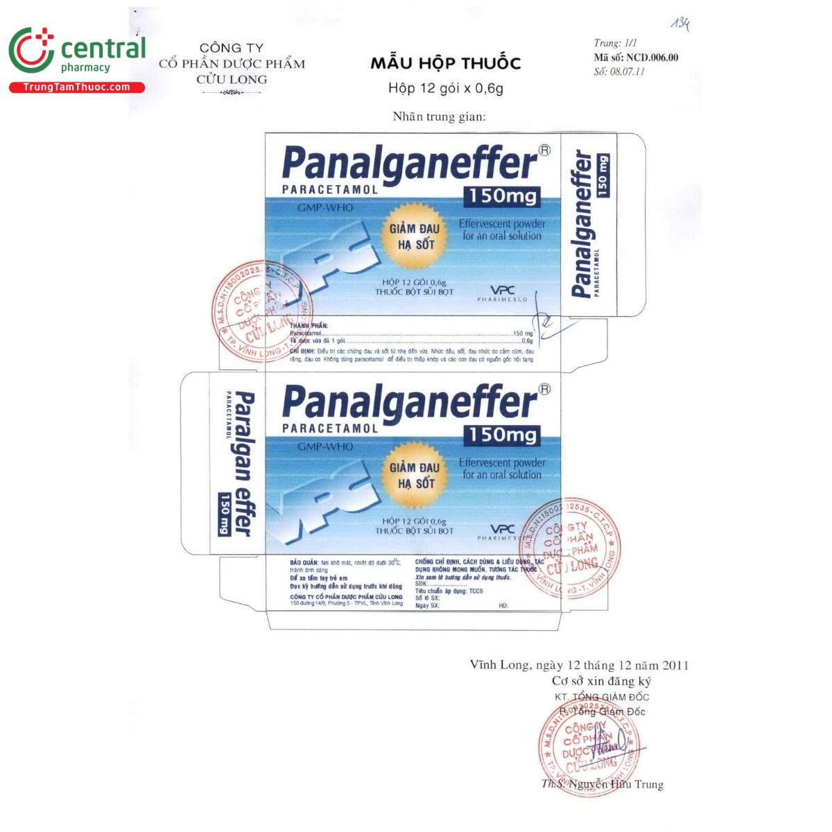 thuoc panalganeffer 150mg 3 K4144 thuoc panalganeffer 150mg 3 K4144