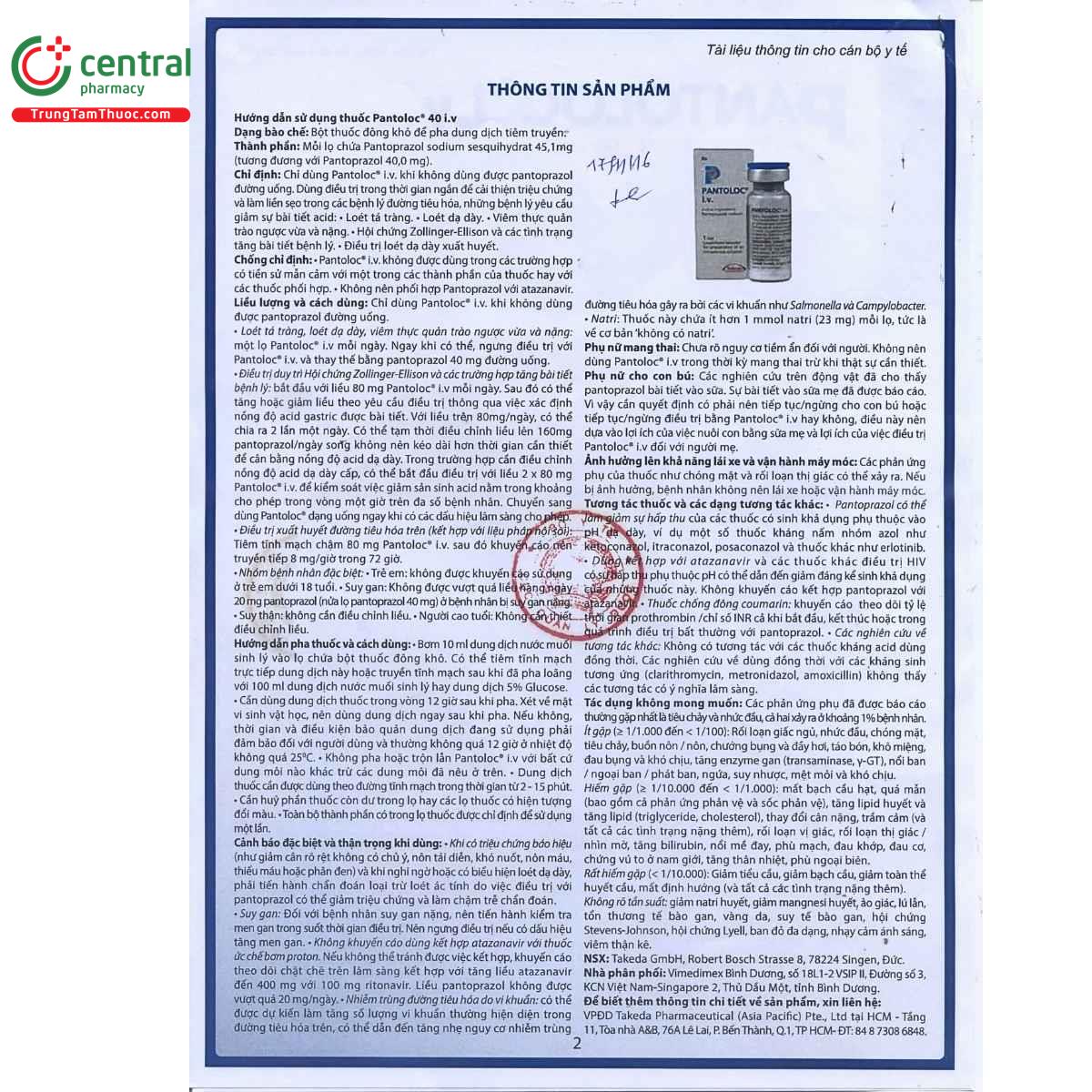 thuoc pantoloc i v 40mg 8 T8016