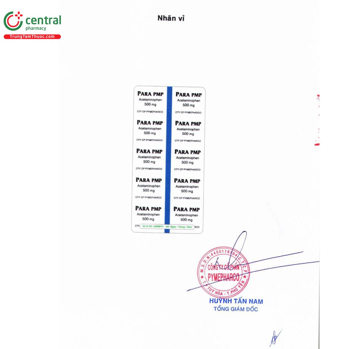 thuoc para pmp 500mg 6 T7787 thuoc para pmp 500mg 6 T7787