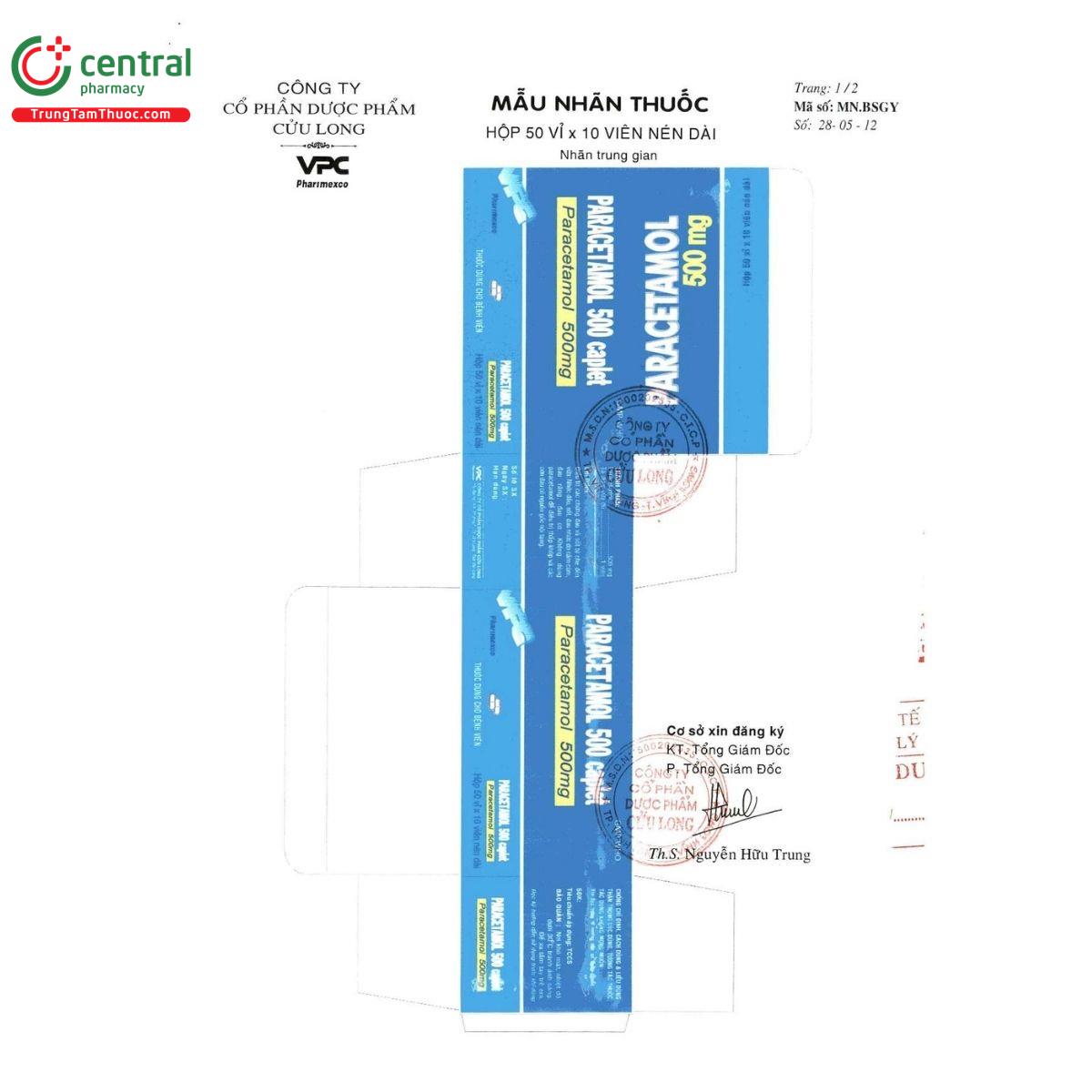 thuoc paracetamol 500 caplet vpc 5 N5661 thuoc paracetamol 500 caplet vpc 5 N5661
