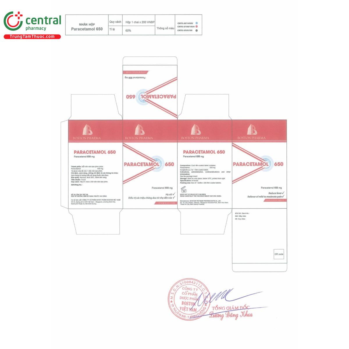 thuoc paracetamol 650 boston 10 D1856