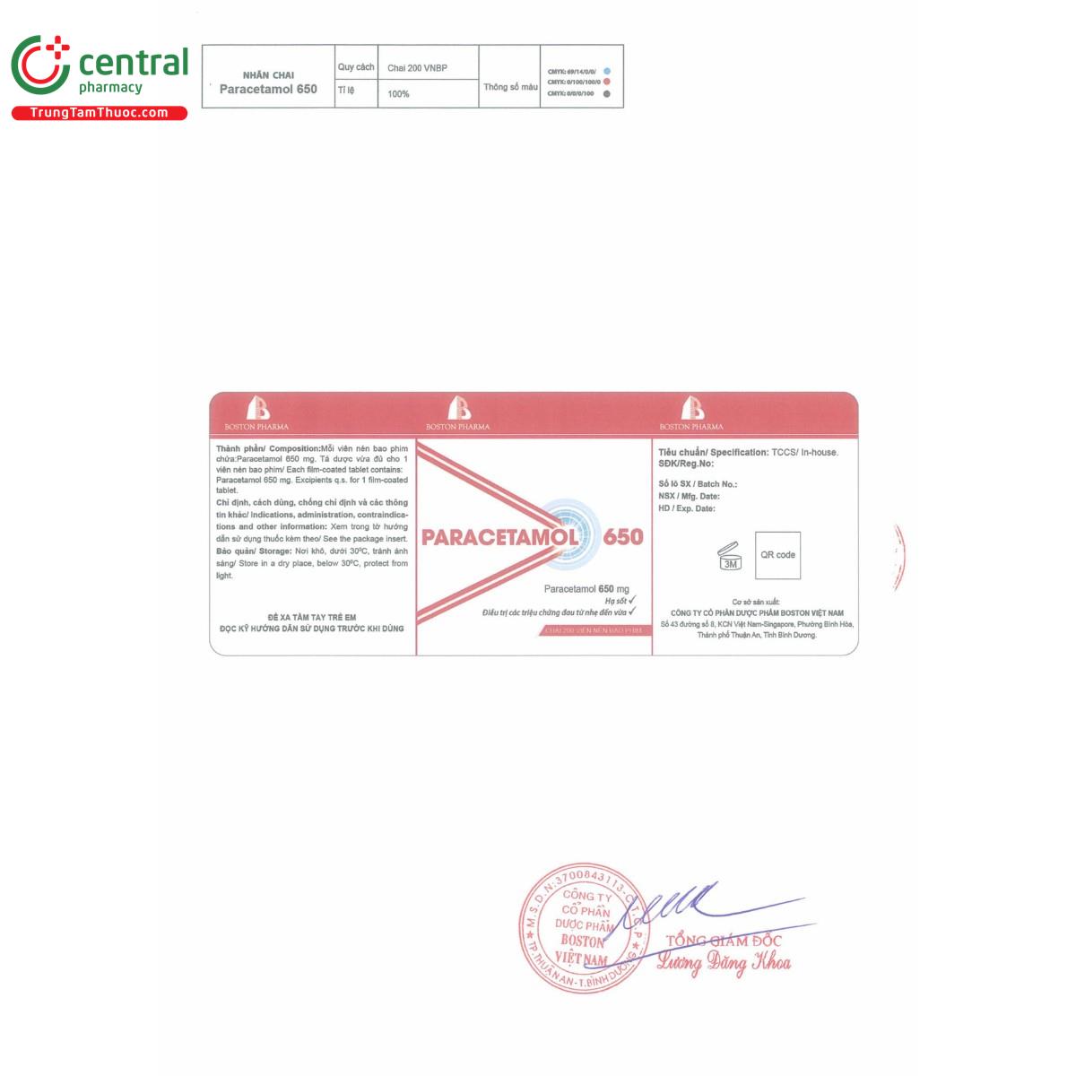 thuoc paracetamol 650 boston 11 S7220